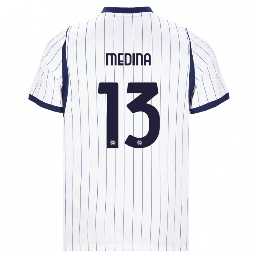 Danxen Kinder Alessio Medina #13 Weiß Dunkelblau Auswärtstrikot Trikot 2026/27 T-Shirt