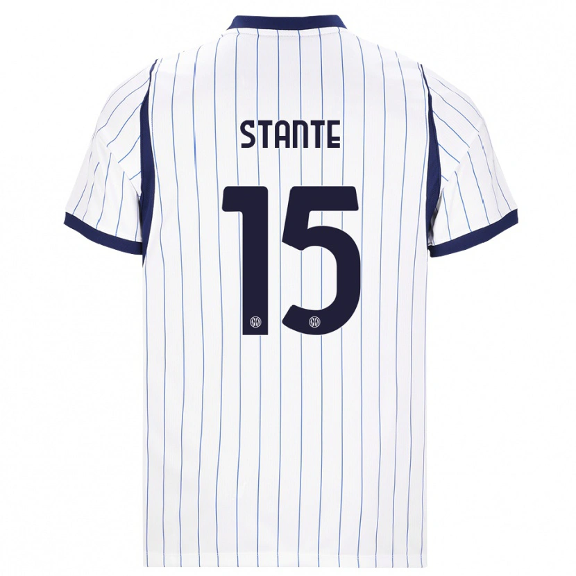 Danxen Kinder Francesco Stante #15 Weiß Dunkelblau Auswärtstrikot Trikot 2026/27 T-Shirt