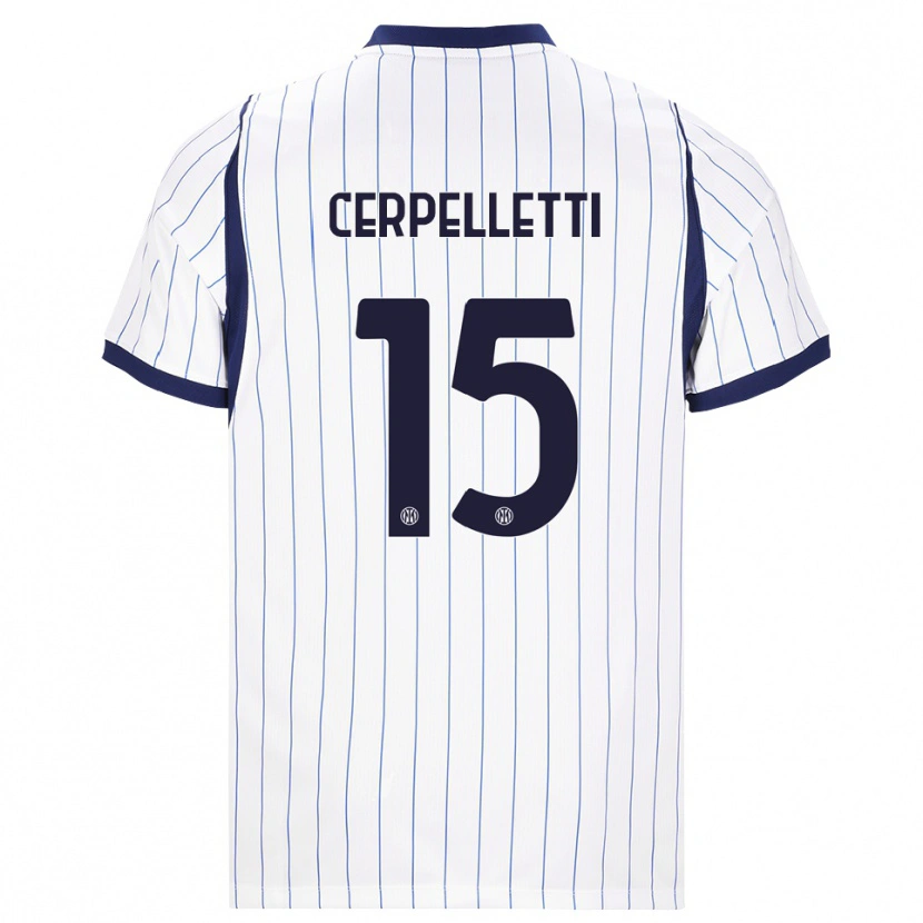 Danxen Kinder Filippo Cerpelletti #15 Weiß Dunkelblau Auswärtstrikot Trikot 2026/27 T-Shirt