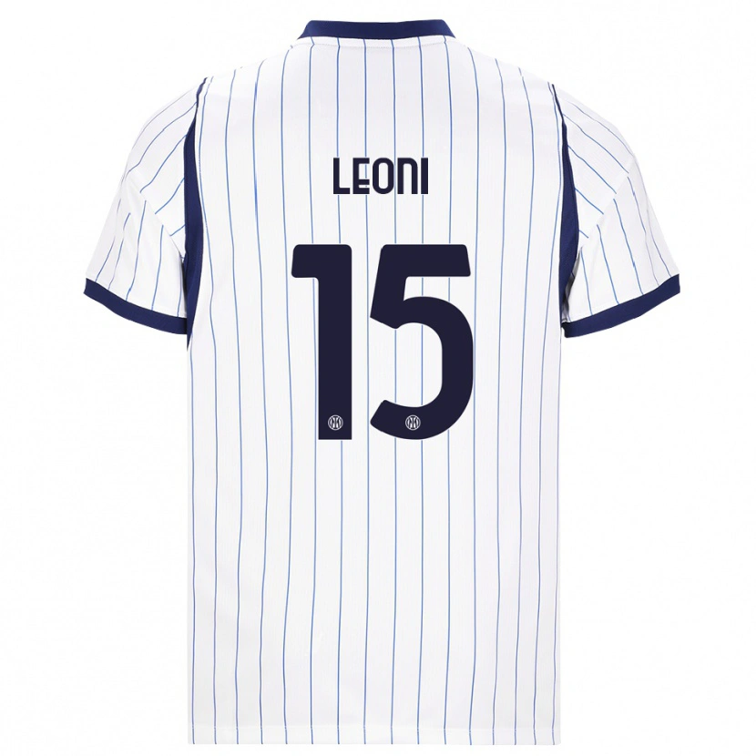 Danxen Kinder Luca Leoni #15 Weiß Dunkelblau Auswärtstrikot Trikot 2026/27 T-Shirt