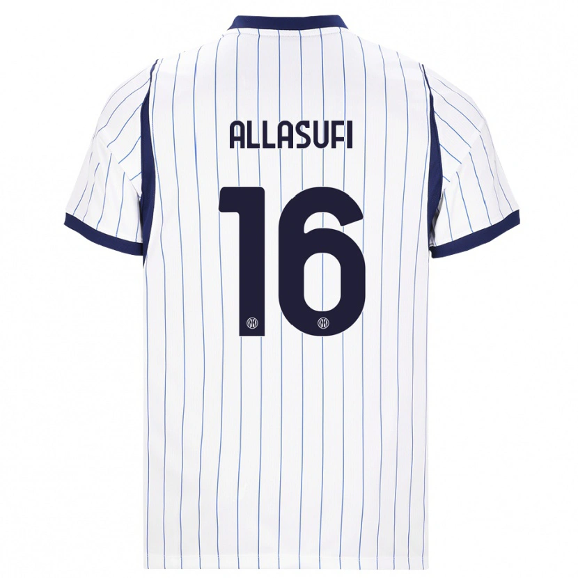 Danxen Kinder Mattias Allasufi #16 Weiß Dunkelblau Auswärtstrikot Trikot 2026/27 T-Shirt