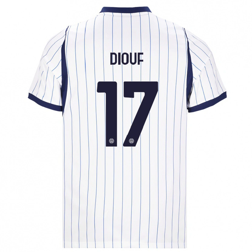 Danxen Kinder Andy Diouf #17 Weiß Dunkelblau Auswärtstrikot Trikot 2026/27 T-Shirt