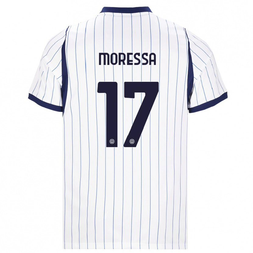 Danxen Kinder Kevin Moressa #17 Weiß Dunkelblau Auswärtstrikot Trikot 2026/27 T-Shirt