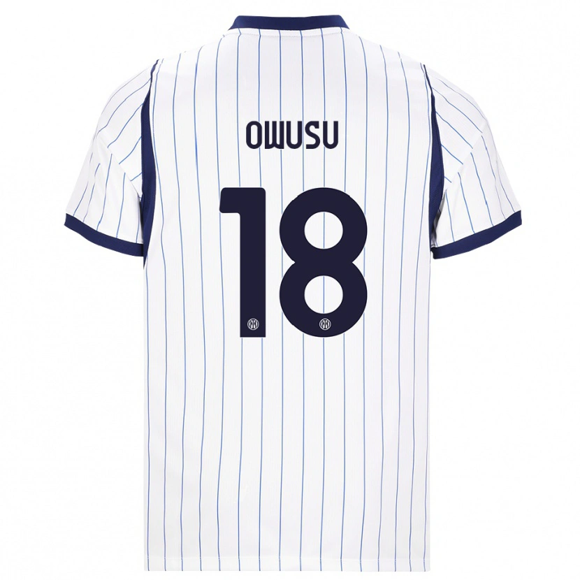 Danxen Kinder Wilberforce Owusu #18 Weiß Dunkelblau Auswärtstrikot Trikot 2026/27 T-Shirt
