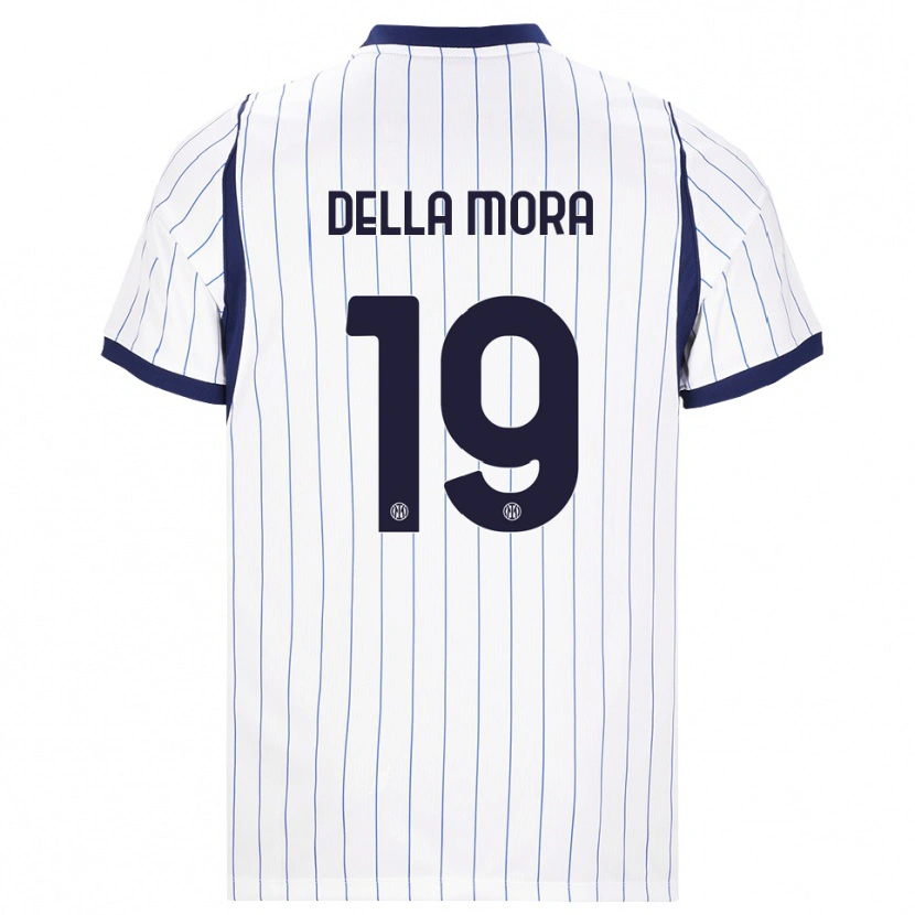 Danxen Kinder Tommaso Della Mora #19 Weiß Dunkelblau Auswärtstrikot Trikot 2026/27 T-Shirt