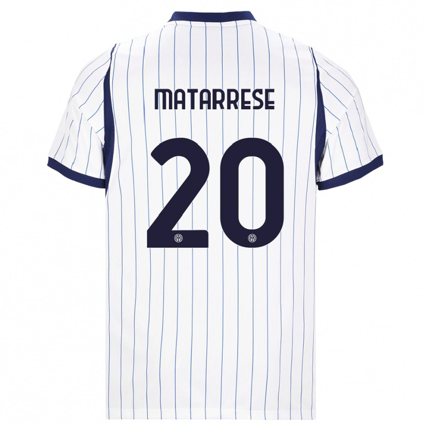 Danxen Kinder Thomas Matarrese #20 Weiß Dunkelblau Auswärtstrikot Trikot 2026/27 T-Shirt