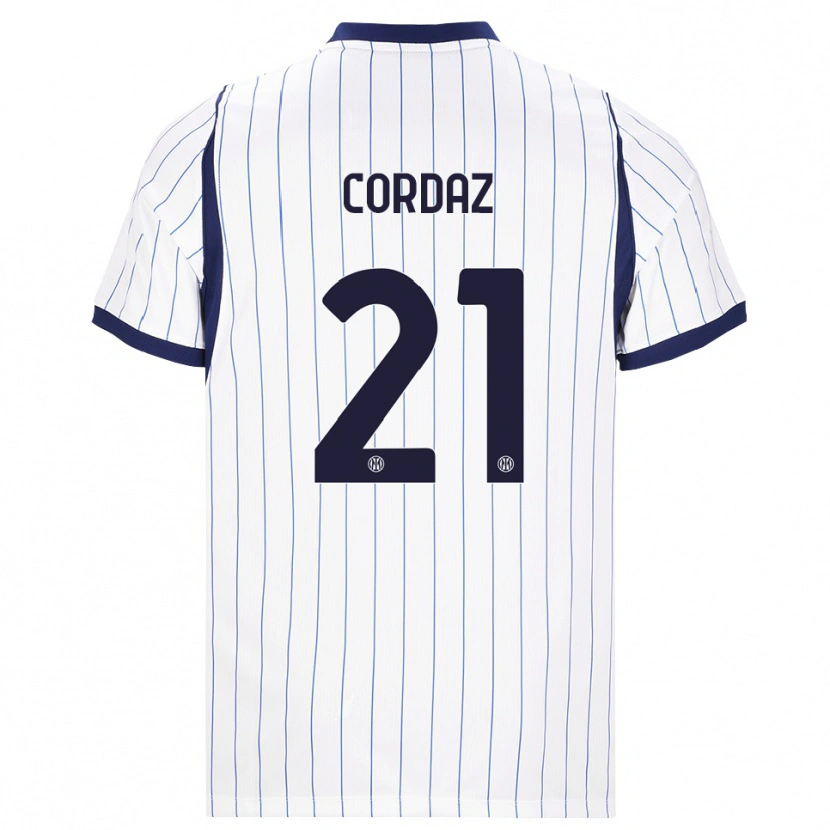 Danxen Kinder Alex Cordaz #21 Weiß Dunkelblau Auswärtstrikot Trikot 2026/27 T-Shirt