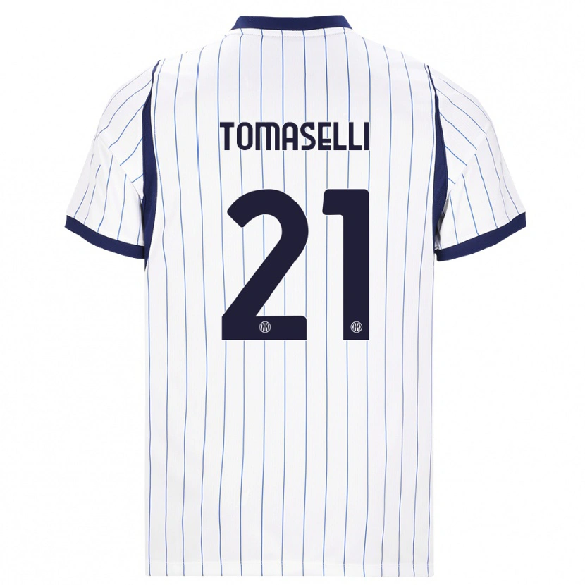 Danxen Kinder Martina Tomaselli #21 Weiß Dunkelblau Auswärtstrikot Trikot 2026/27 T-Shirt