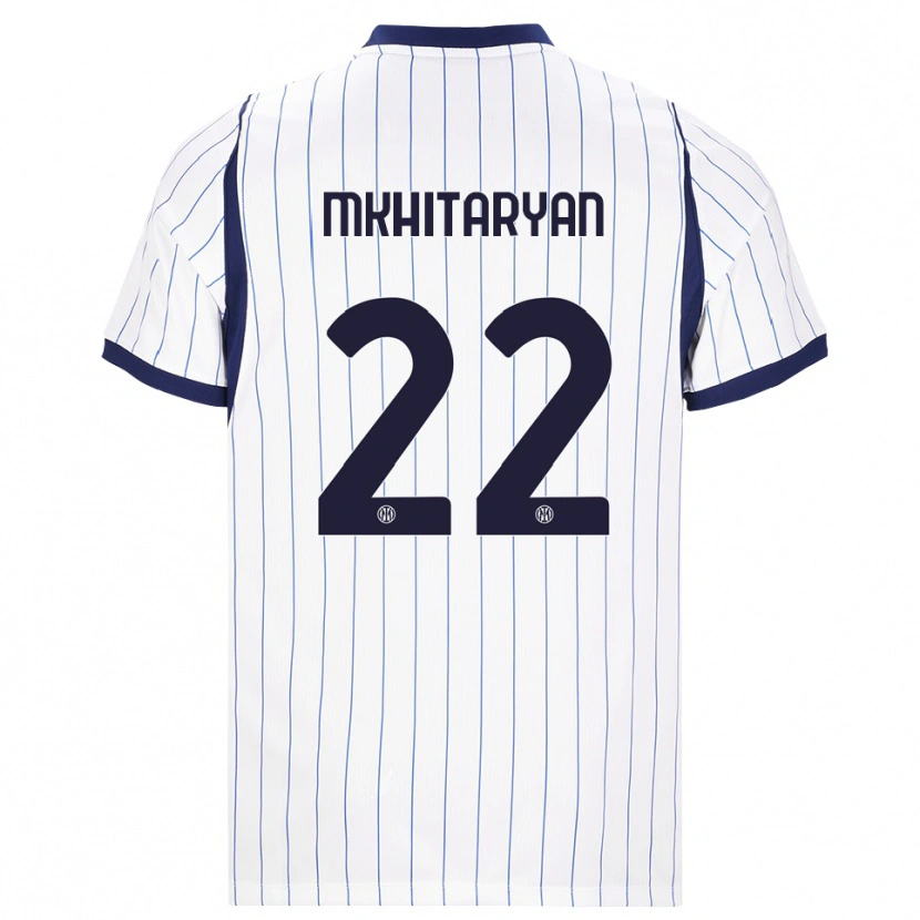 Danxen Kinder Henrikh Mkhitaryan #22 Weiß Dunkelblau Auswärtstrikot Trikot 2026/27 T-Shirt