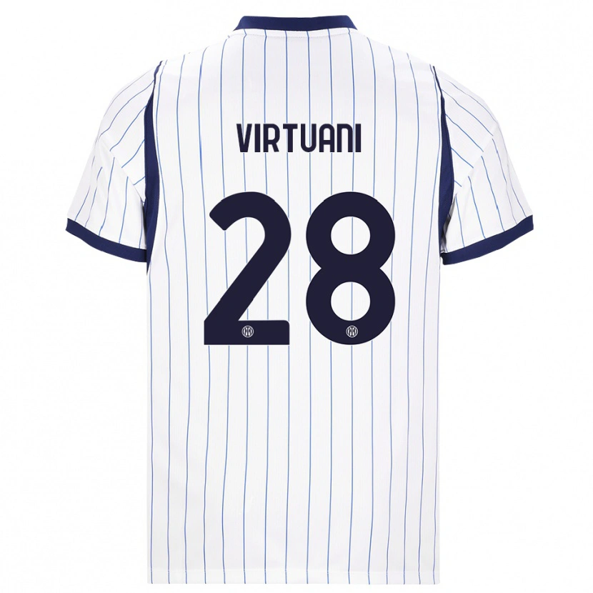 Danxen Kinder Marco Virtuani #28 Weiß Dunkelblau Auswärtstrikot Trikot 2026/27 T-Shirt