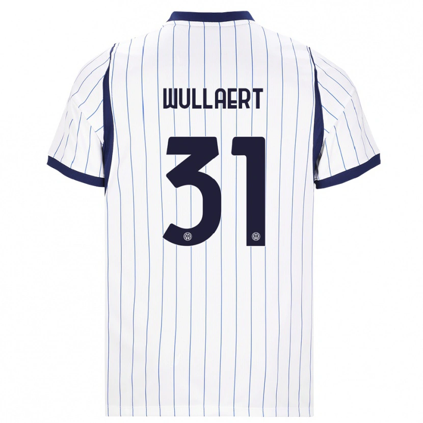 Danxen Kinder Tessa Wullaert #31 Weiß Dunkelblau Auswärtstrikot Trikot 2026/27 T-Shirt