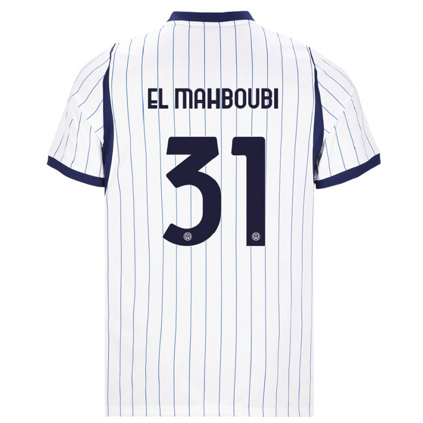Danxen Kinder Anas El Mahboubi #31 Weiß Dunkelblau Auswärtstrikot Trikot 2026/27 T-Shirt