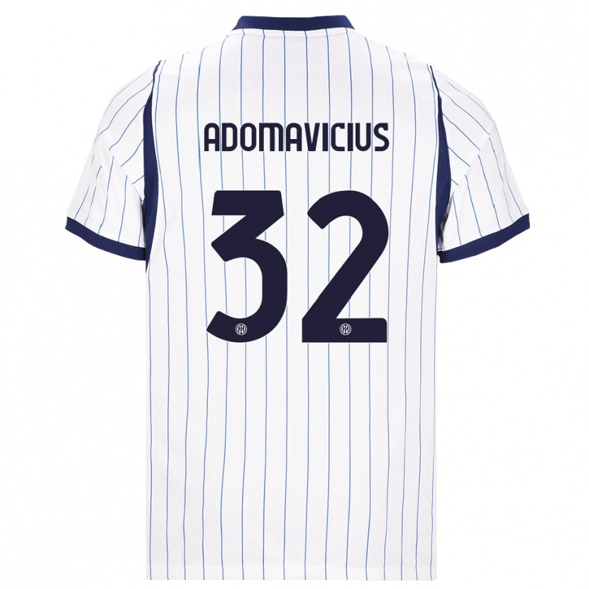 Danxen Kinder Henrikas Adomavičius #32 Weiß Dunkelblau Auswärtstrikot Trikot 2026/27 T-Shirt