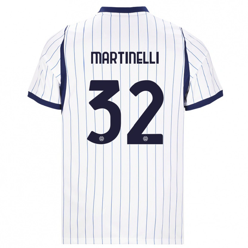 Danxen Kinder Matilde Martinelli #32 Weiß Dunkelblau Auswärtstrikot Trikot 2026/27 T-Shirt
