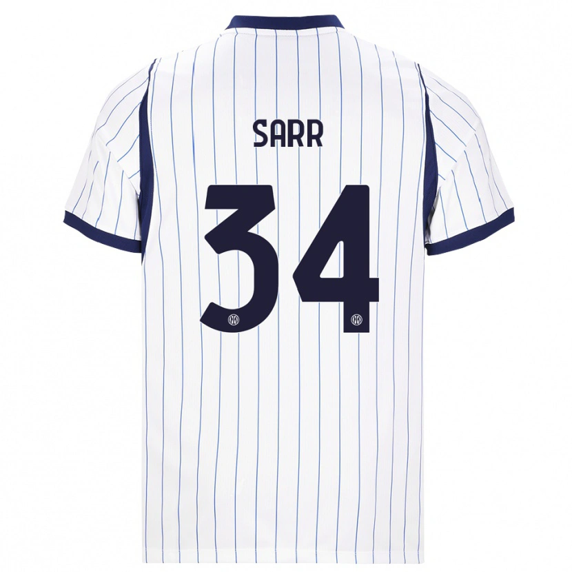 Danxen Kinder Amadou Sarr #34 Weiß Dunkelblau Auswärtstrikot Trikot 2026/27 T-Shirt