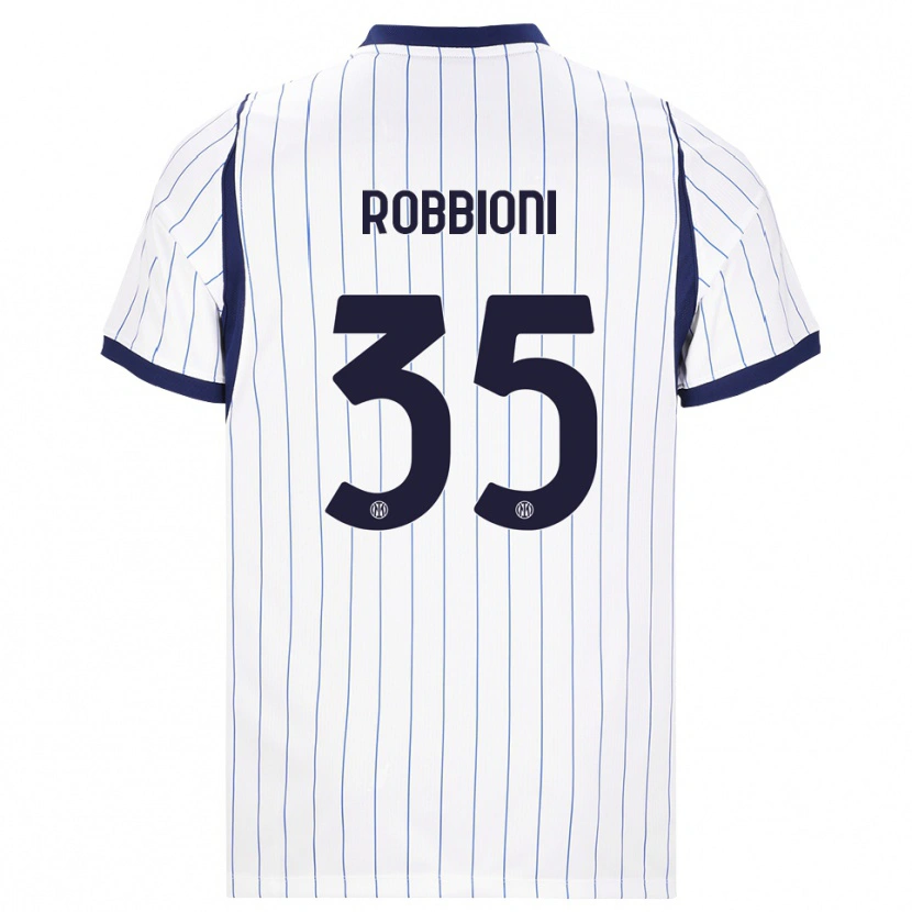 Danxen Kinder Matilde Robbioni #35 Weiß Dunkelblau Auswärtstrikot Trikot 2026/27 T-Shirt