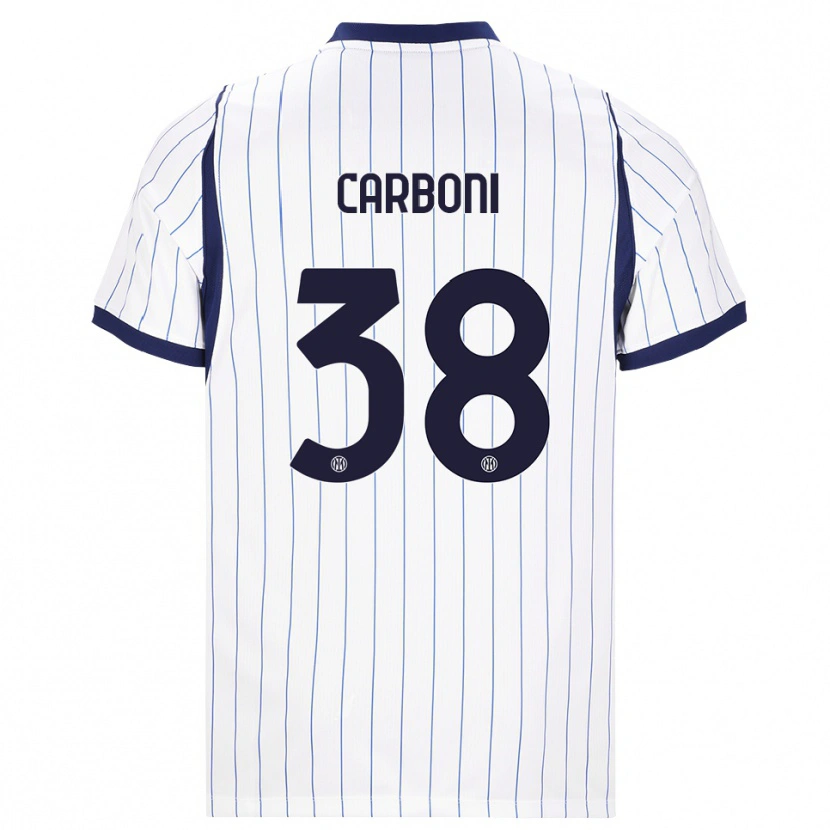 Danxen Kinder Valentin Carboni #38 Weiß Dunkelblau Auswärtstrikot Trikot 2026/27 T-Shirt