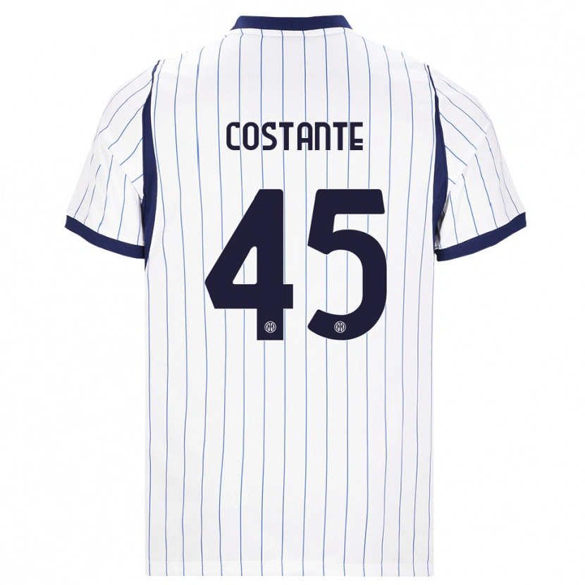 Danxen Kinder Umberto Costante #45 Weiß Dunkelblau Auswärtstrikot Trikot 2026/27 T-Shirt