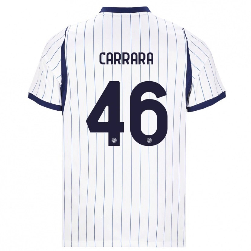 Danxen Kinder Cristian Carrara #46 Weiß Dunkelblau Auswärtstrikot Trikot 2026/27 T-Shirt