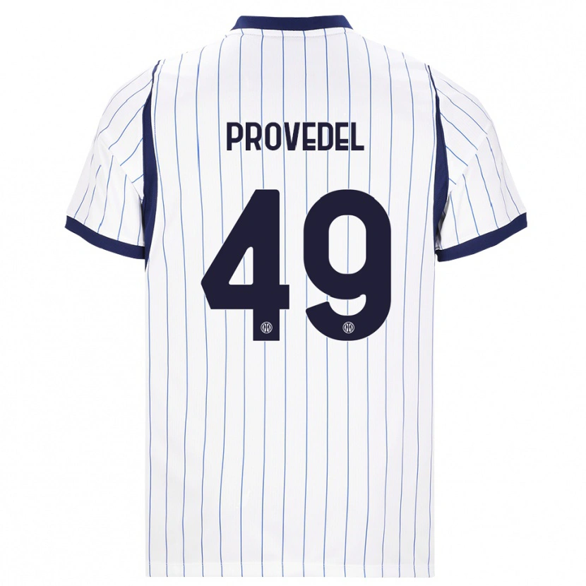 Danxen Kinder Ivan Provedel #49 Weiß Dunkelblau Auswärtstrikot Trikot 2026/27 T-Shirt
