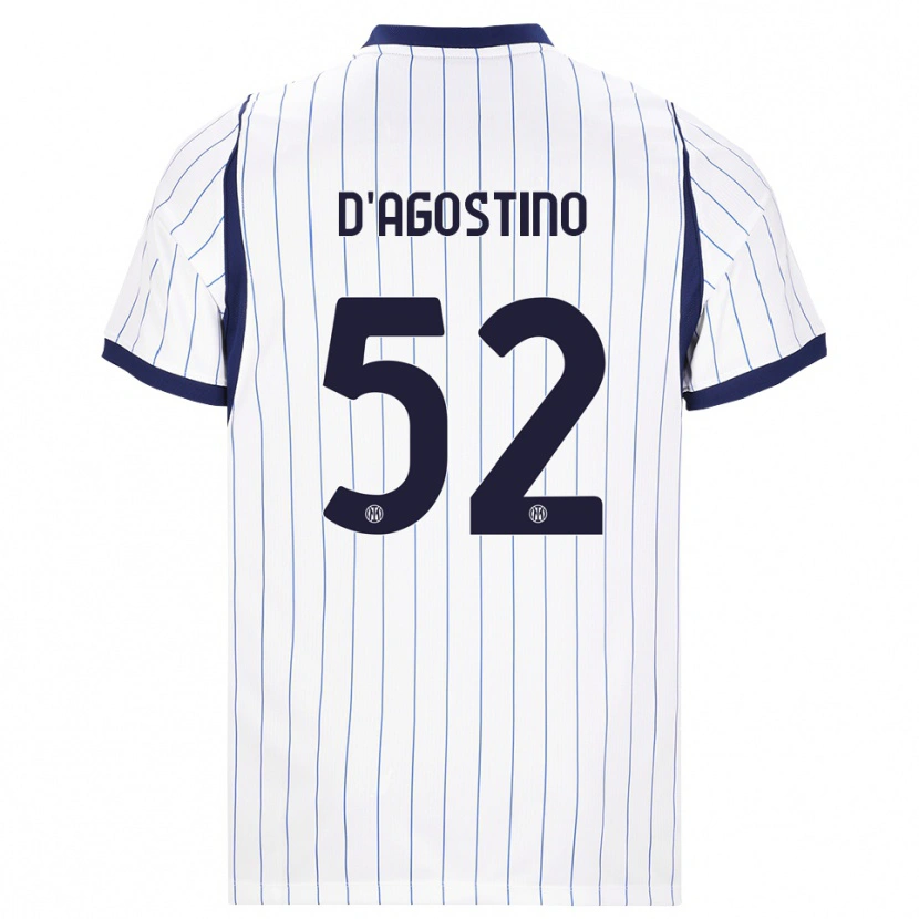 Danxen Kinder Giovanni D'agostino #52 Weiß Dunkelblau Auswärtstrikot Trikot 2026/27 T-Shirt