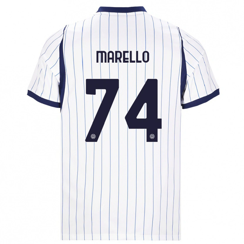 Danxen Kinder Mattia Marello #74 Weiß Dunkelblau Auswärtstrikot Trikot 2026/27 T-Shirt