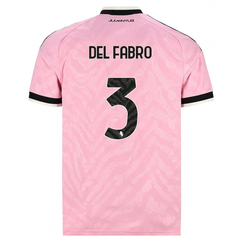 Danxen Kinder Jacopo Del Fabro #3 Pink Schwarz Auswärtstrikot Trikot 2026/27 T-Shirt