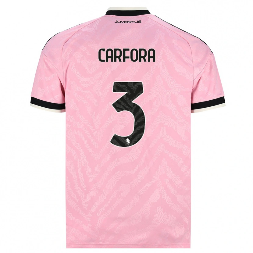 Danxen Kinder Riccardo Carfora #3 Pink Schwarz Auswärtstrikot Trikot 2026/27 T-Shirt