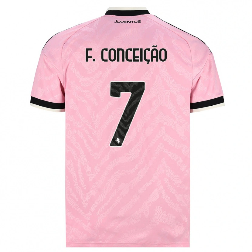 Danxen Kinder Francisco Conceição #7 Pink Schwarz Auswärtstrikot Trikot 2026/27 T-Shirt