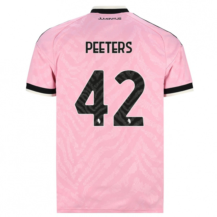 Danxen Kinder Daouda Peeters #42 Pink Schwarz Auswärtstrikot Trikot 2026/27 T-Shirt