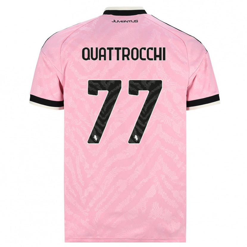 Danxen Kinder Juan Ignacio Quattrocchi #77 Pink Schwarz Auswärtstrikot Trikot 2026/27 T-Shirt
