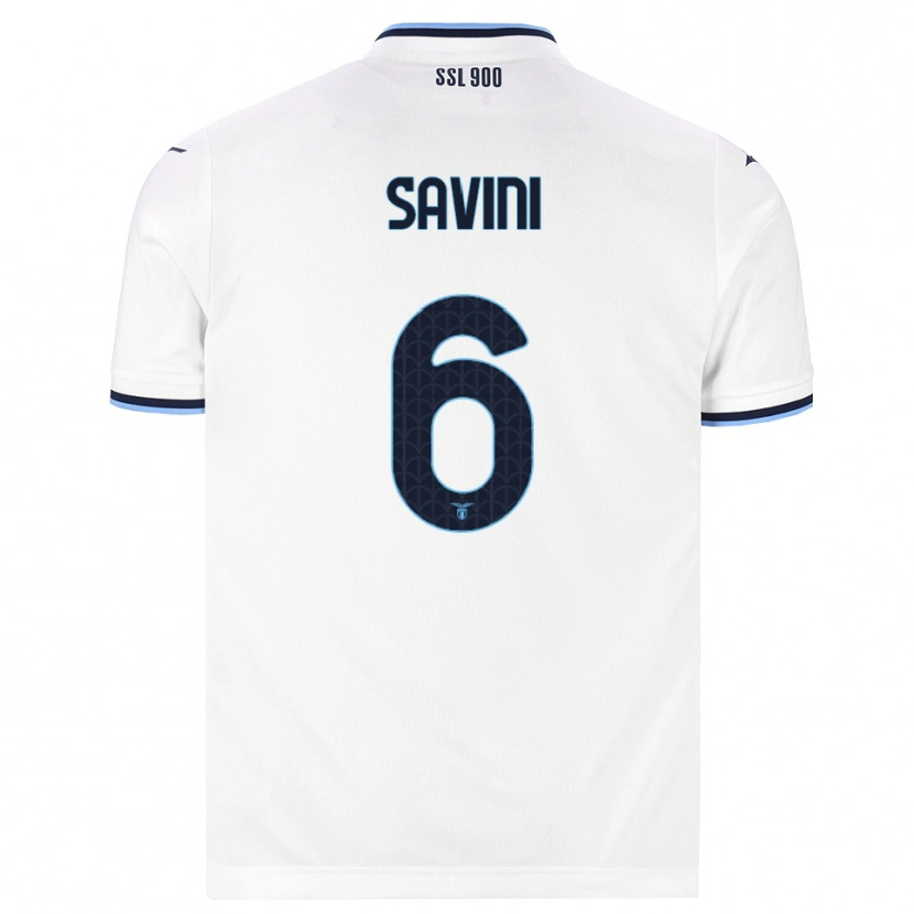 Danxen Kinder Federica Savini #6 Weiß Dunkelblau Auswärtstrikot Trikot 2026/27 T-Shirt