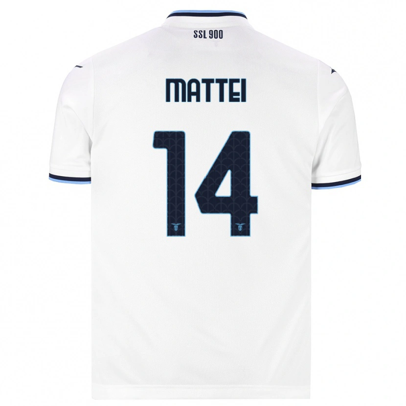 Danxen Kinder Sarah Mattei #14 Weiß Dunkelblau Auswärtstrikot Trikot 2026/27 T-Shirt
