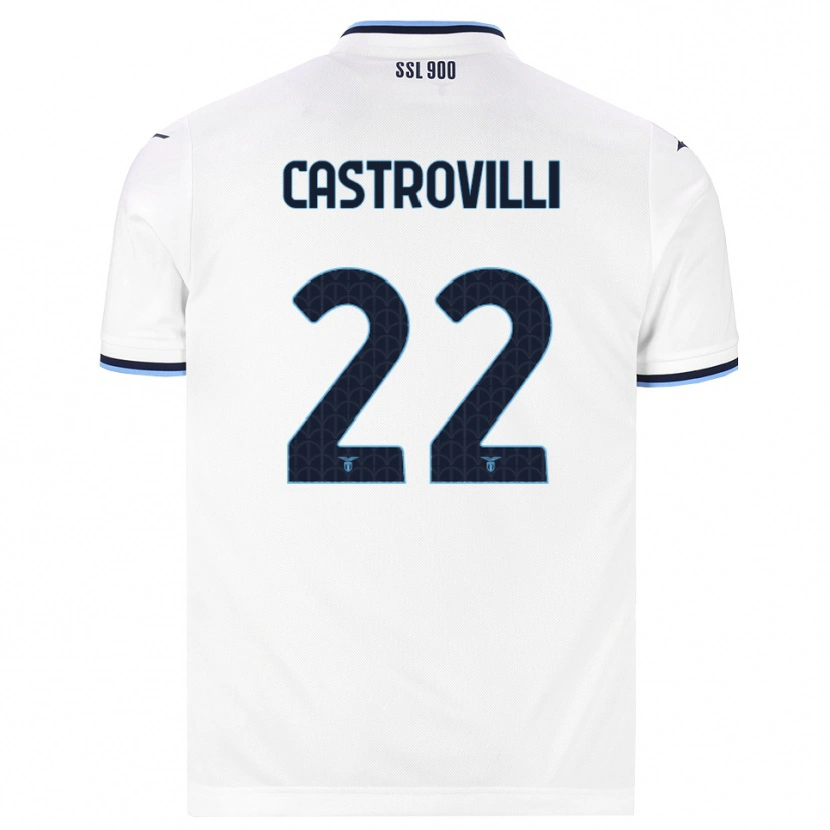 Danxen Kinder Gaetano Castrovilli #22 Weiß Dunkelblau Auswärtstrikot Trikot 2026/27 T-Shirt