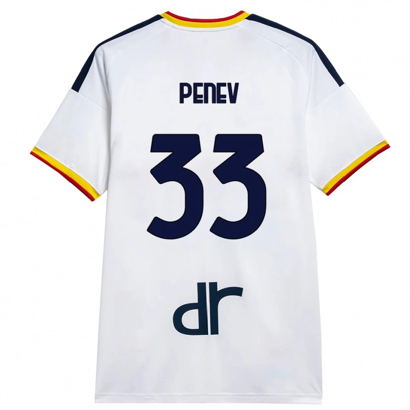 Danxen Kinder Plamen Penev #33 Weiß Gelb Rot Auswärtstrikot Trikot 2026/27 T-Shirt