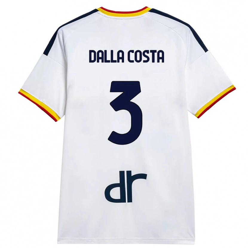 Danxen Kinder Luca Dalla Costa #3 Weiß Gelb Rot Auswärtstrikot Trikot 2026/27 T-Shirt