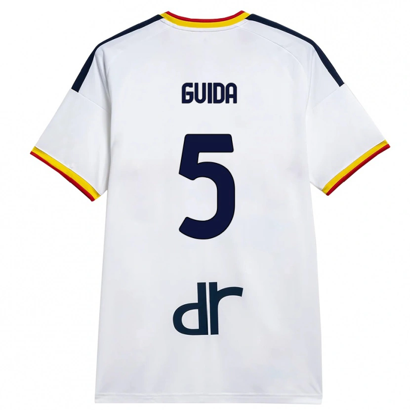 Danxen Kinder Francesco Guida #5 Weiß Gelb Rot Auswärtstrikot Trikot 2026/27 T-Shirt