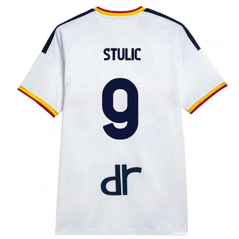 Danxen Kinder Nikola Stulic #9 Weiß Gelb Rot Auswärtstrikot Trikot 2026/27 T-Shirt