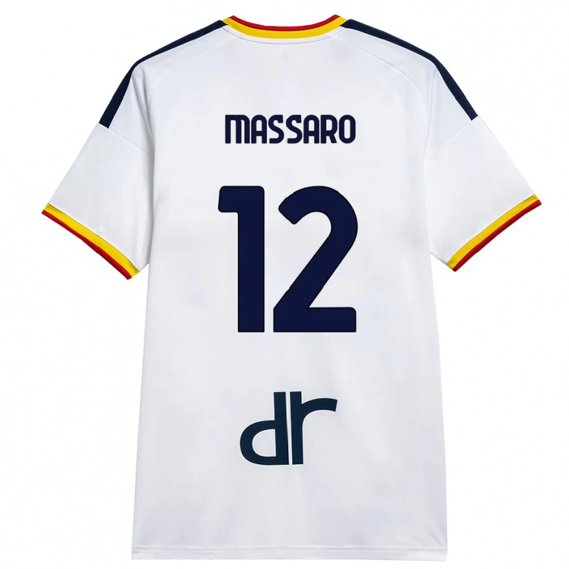 Danxen Kinder Gianmaria Massaro #12 Weiß Gelb Rot Auswärtstrikot Trikot 2026/27 T-Shirt