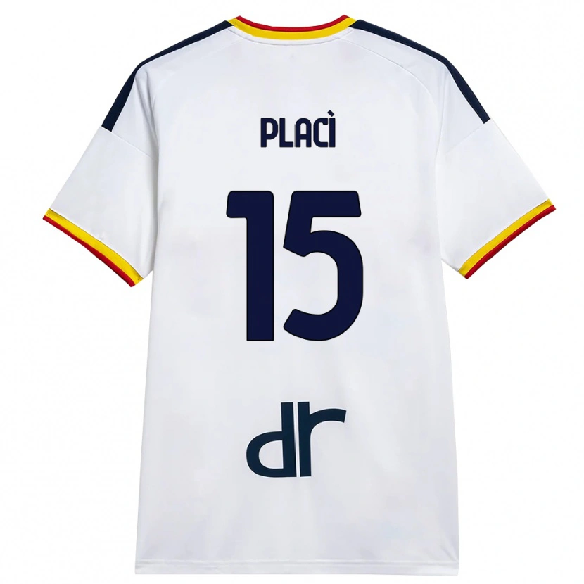 Danxen Kinder Davide Placì #15 Weiß Gelb Rot Auswärtstrikot Trikot 2026/27 T-Shirt