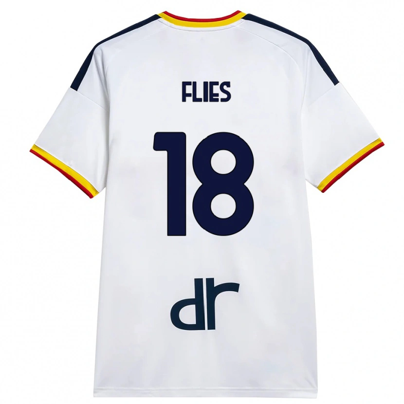 Danxen Kinder Jarne Flies #18 Weiß Gelb Rot Auswärtstrikot Trikot 2026/27 T-Shirt
