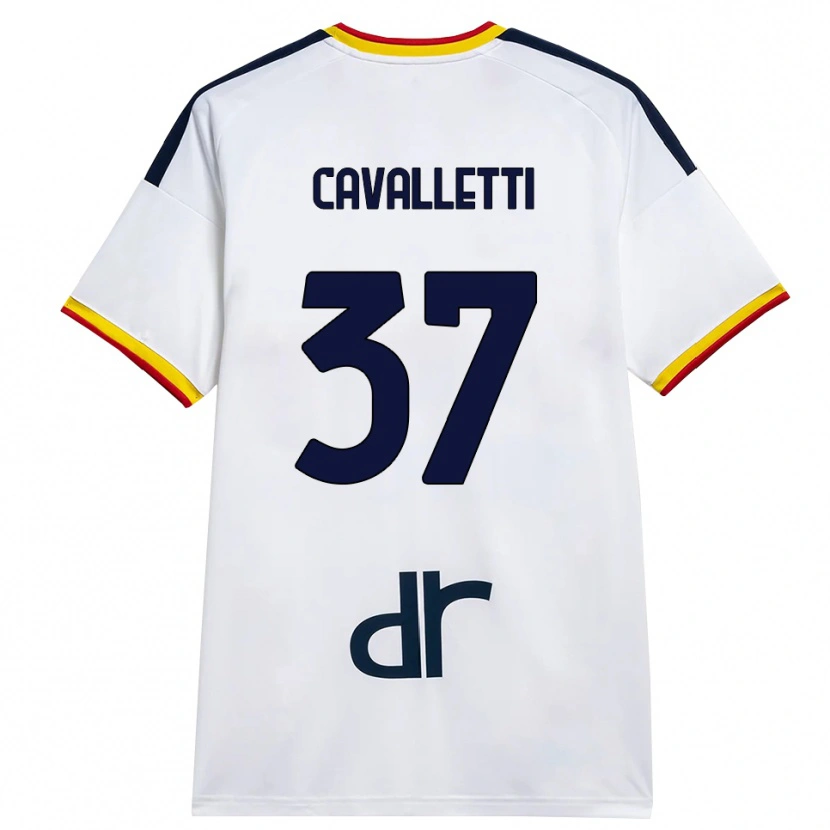 Danxen Kinder Cristian Cavalletti #37 Weiß Gelb Rot Auswärtstrikot Trikot 2026/27 T-Shirt