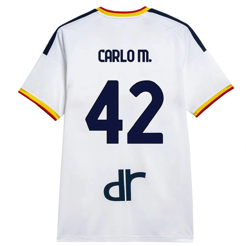 Danxen Kinder Carlo Mariano #42 Weiß Gelb Rot Auswärtstrikot Trikot 2026/27 T-Shirt