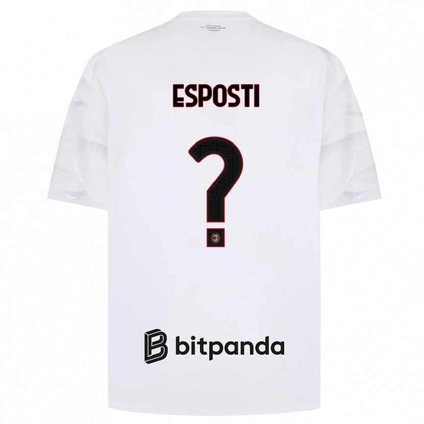 Danxen Kinder Alessandro Esposti #0 Weiß Rot Schwarz Auswärtstrikot Trikot 2026/27 T-Shirt