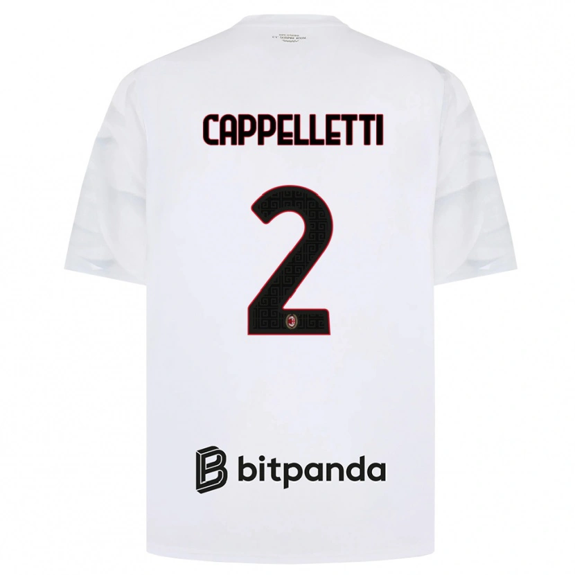 Danxen Kinder Mattia Cappelletti #2 Weiß Rot Schwarz Auswärtstrikot Trikot 2026/27 T-Shirt