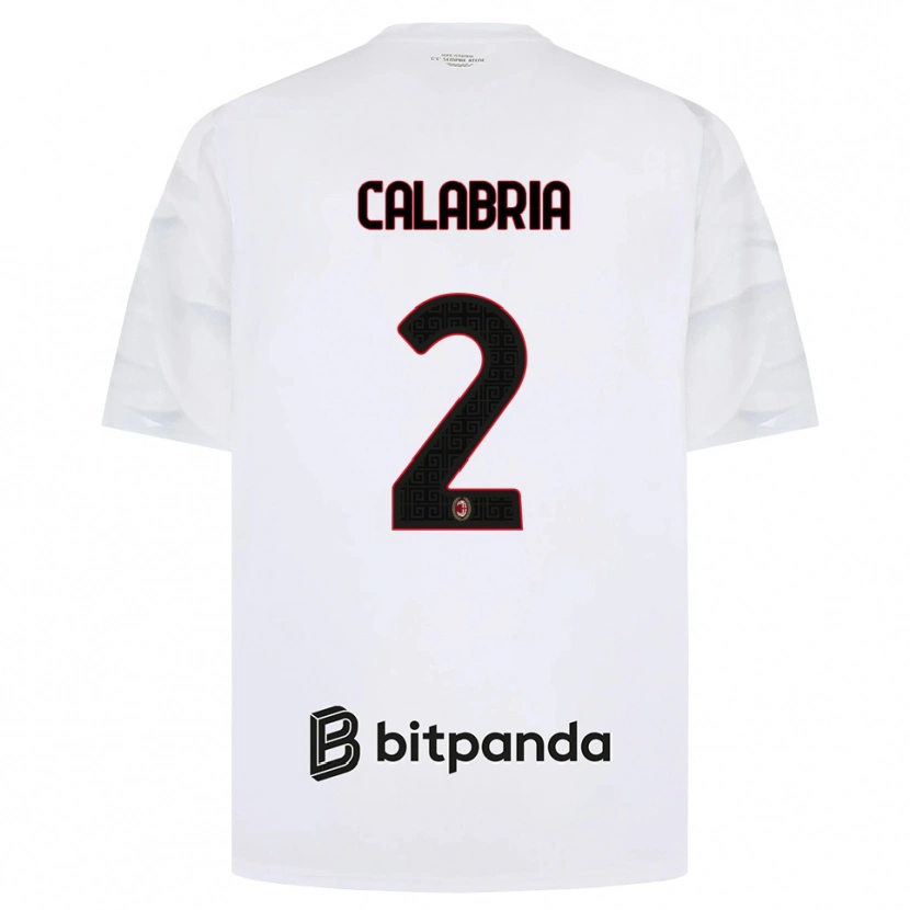 Danxen Kinder Davide Calabria #2 Weiß Rot Schwarz Auswärtstrikot Trikot 2026/27 T-Shirt