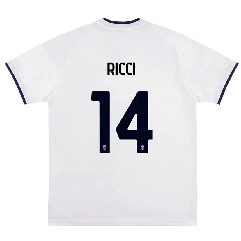 Danxen Kinder Samuele Ricci #14 Weiß Rot Königsblau Auswärtstrikot Trikot 2026/27 T-Shirt