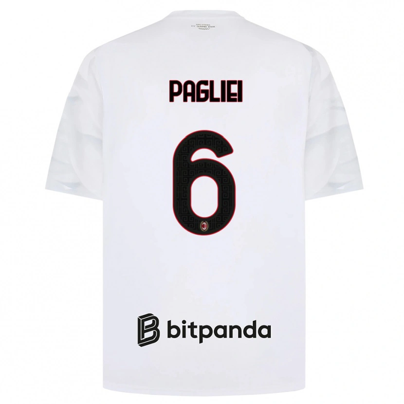 Danxen Kinder Matteo Pagliei #6 Weiß Rot Schwarz Auswärtstrikot Trikot 2026/27 T-Shirt
