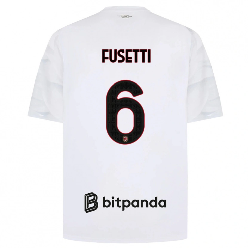 Danxen Kinder Laura Fusetti #6 Weiß Rot Schwarz Auswärtstrikot Trikot 2026/27 T-Shirt