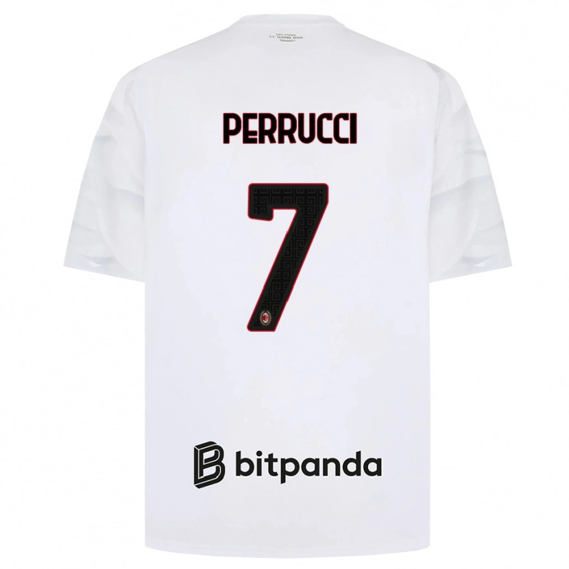 Danxen Kinder Vincenzo Perrucci #7 Weiß Rot Schwarz Auswärtstrikot Trikot 2026/27 T-Shirt